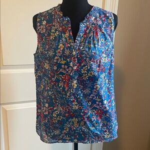 Talbots Multicolor Floral Sleeveless Blouse Size Medium Petite